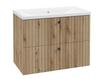 Bathroom Cabinet with Washbasin 80 Cm, Evoke Oak, Grooved, Rietti Lamellas
