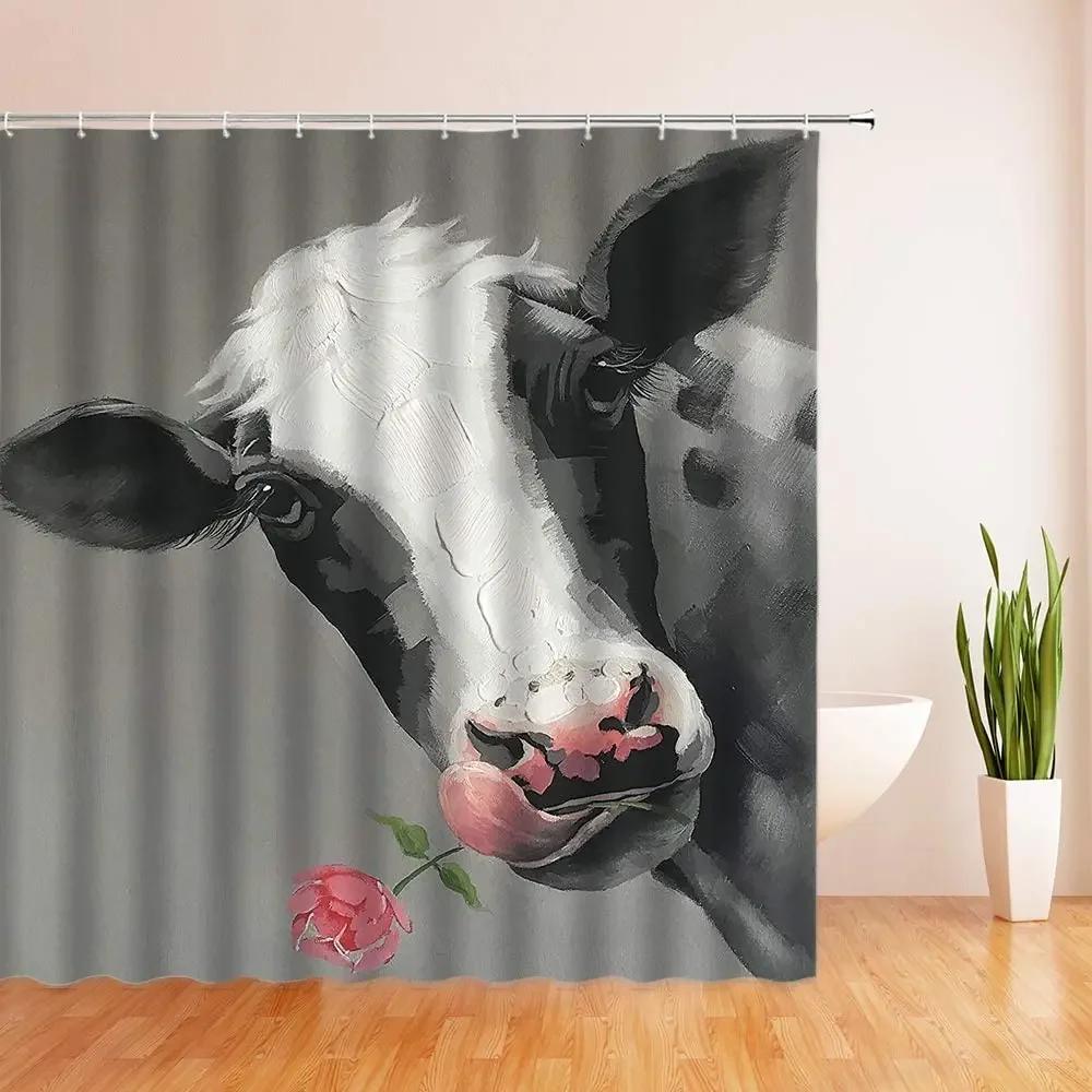 Multi-design Bathroom Curtain With Hooks Easy Install Waterproof Washable For Home Hotel Bathtub Decor