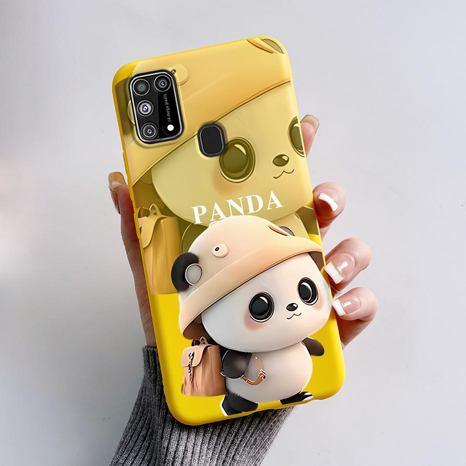 Silicone Case For Samsung M31 M 31 Cover Cute Rabbit Panda Shockproof Phone Case For Samsung Galaxy M31s M31 s M315F M317F Etui