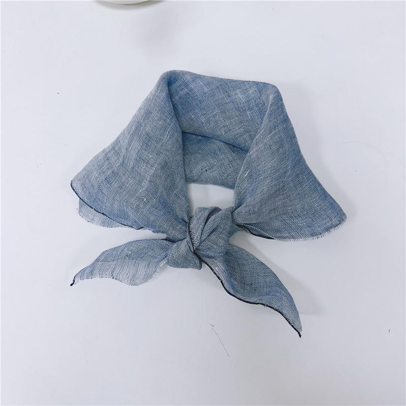 Thin Cotton And Linen Solid Color Square Scarf Plaid Square Scarf Women'S Summer Neck Protection Small Silk Scarf Accessories Small Scarf