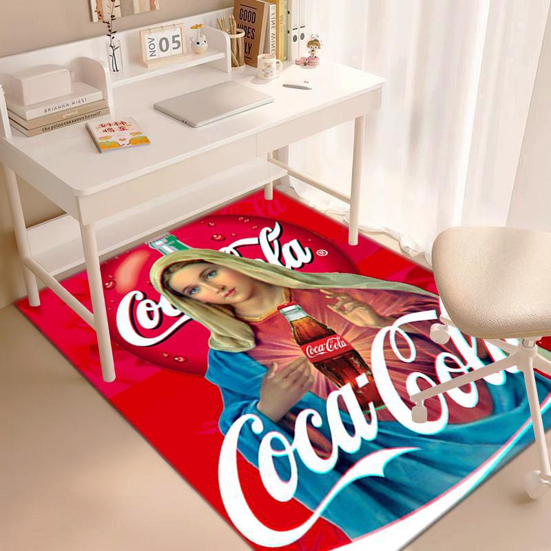 Christmas Gift Halloween Themed Cola Beverage Coca Cola Carpet Is Suitable for Living Room and Bedroom Doormats Office Balcony Decorative Carpet V27