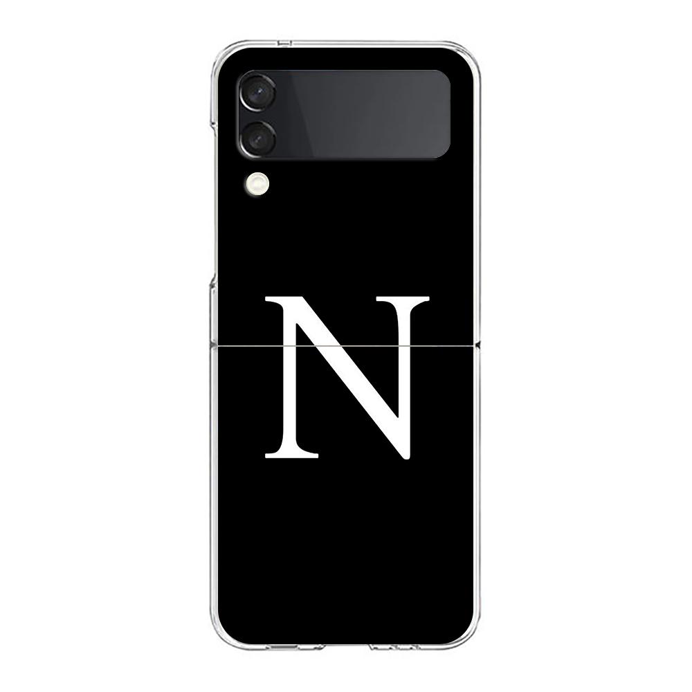 Phone Case For Samsung Galaxy Z Flip 3 4 5 Hard Folding PC Bumper Initial Letter A Z Fashion For Samsung Z Flip 6 Cover