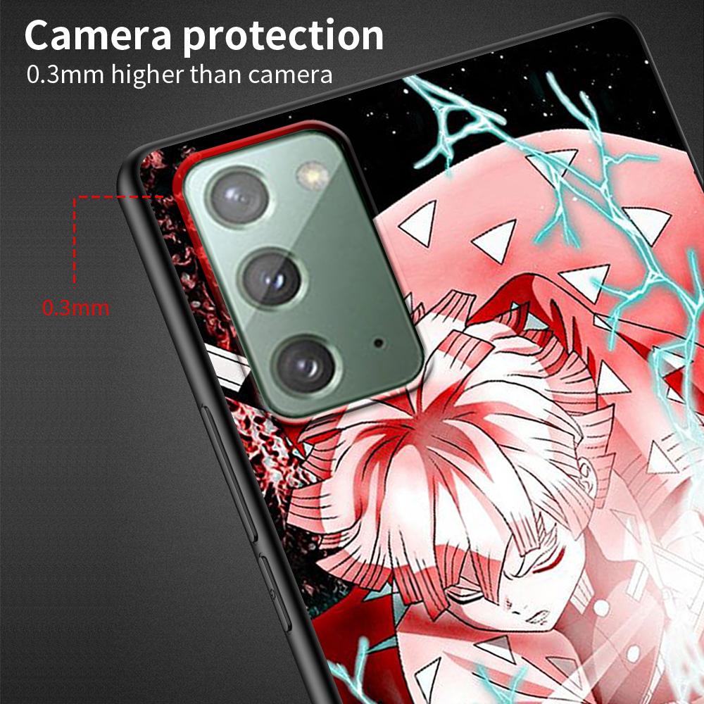 Demon Slayer Case for Samsung Galaxy Note 20 Ultra 10 Lite 9 8 A53 A52 A12 S22 S21 FE S20 Plus Silicone Black Anime Phone Cover