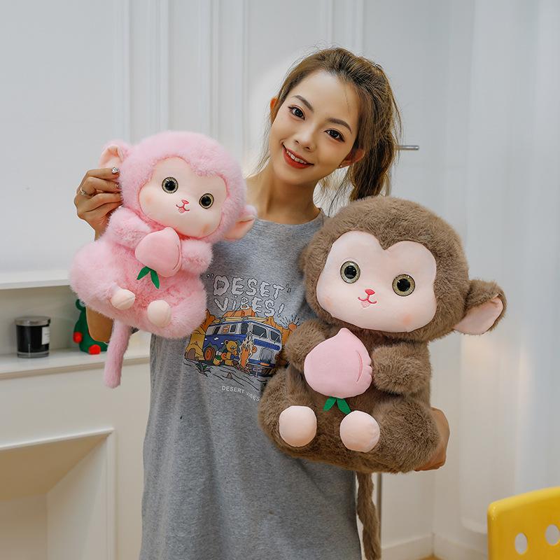 Creative Peach Monkey Plush Toy Children's Pillow Doll Cute Little Monkey Doll Grab Machine Doll