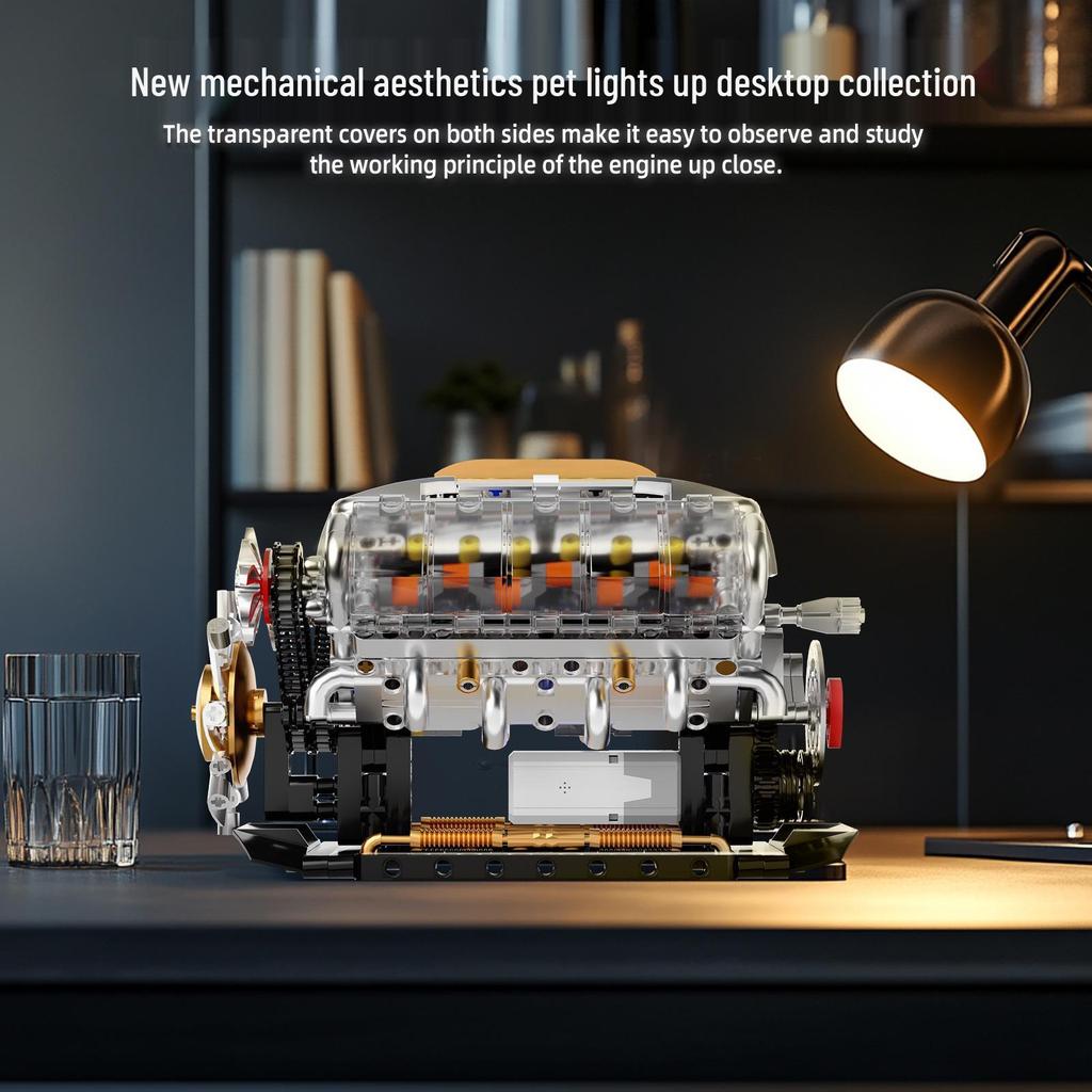 Gaoshan 3053 V8 Engine Electric Turbocharged Lego-Compatible Toy Bricks