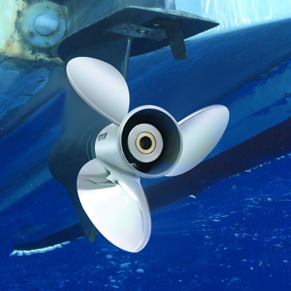 Outboard Propeller, Replace for OEM 3860709, 3-Blade 14.5\" x 21\" Pitch Steel Boat Propeller, Compatible with Volvo Penta SX Drive All Models, with
