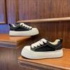 Mens Casual Canvas Sneakers Lightweight Comfortable Thick Sole Round Toe Lace-Up Fashion Shoes