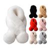 Women Winter Scarf with Wool Ball Decoration Solid Color Thickened Plush Warm Scarf Winter Outfits Accessories