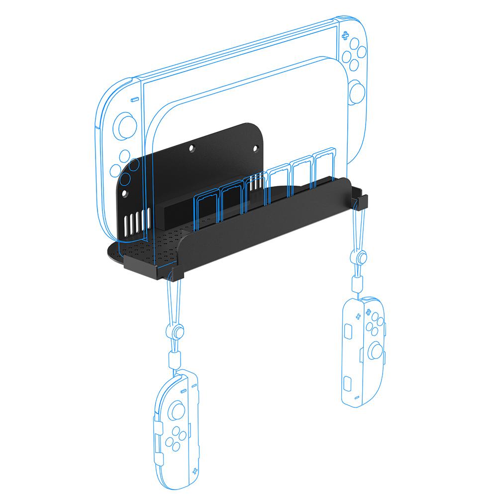 Universelle Wandhalterung Host-Ständer für Switch OLED Konsolen Effiziente Wärmeableitung Hakenleiste Metallwandhalterung Wandständer Halter