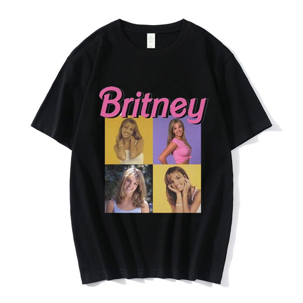 90s Singer Britney Spears Beautiful Photo Graphic Print Tshirt Fashion Hip Hop Oversized T Shirt Harajuku Short Sleeve T Shirts