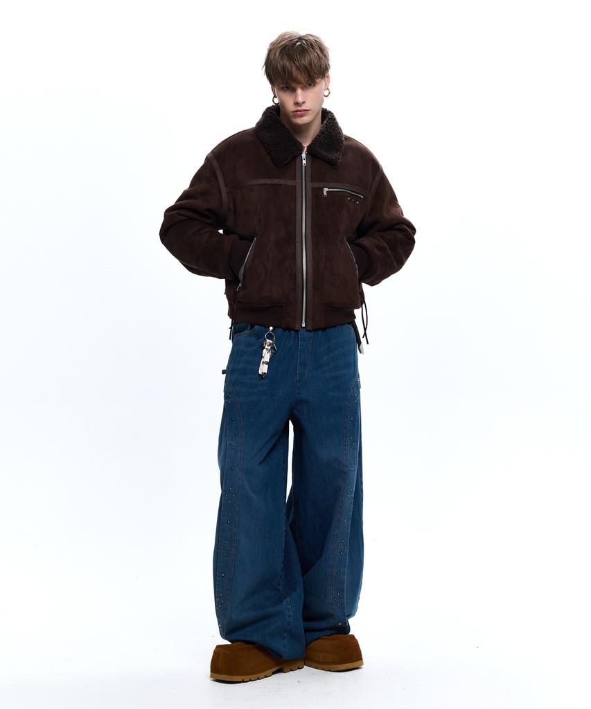Aleseueseussi Rivet Balloon Denim Pants - Denim