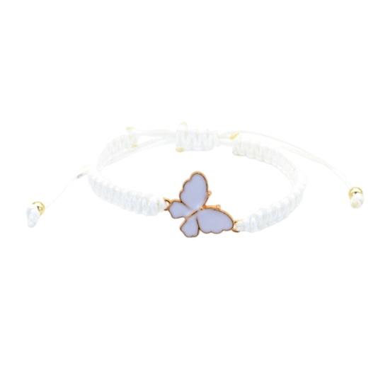 Butterfly Braided Bracelet Handcrafted String Rope Bracelet Adjustable Cheerleader Wristlet Party Favor
