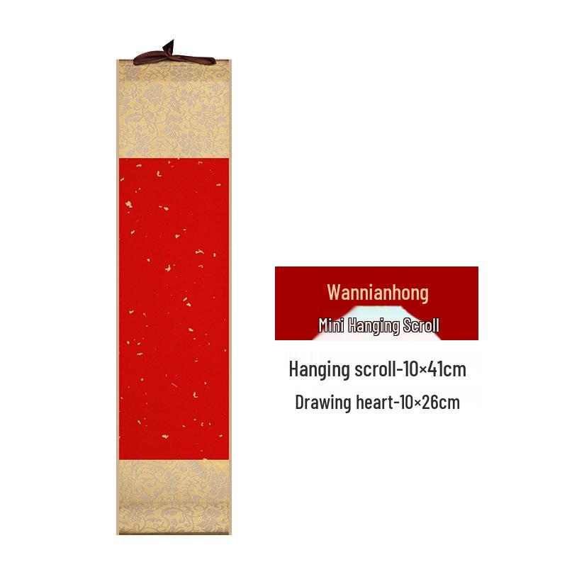 Mini Hand-Painted Hanging Scroll On Semi-Sized Xuan Paper for Calligraphy and Art