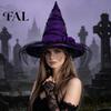 Costume Accessory for Role Play Halloween Witch Hat Women, Gothic Mesh Rose Flower Versatile Dark Style Photo Shoot Wizard Costume, Cosplay