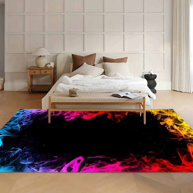 Rainbow Smoke Entry Door Mat Non-Slip Rug Durable E-sports Room Chair Carpet Washroom Floor Mat Home Carpet for Living Room Gift