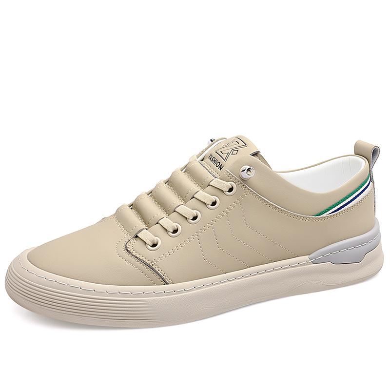 

8080 Men S Shoes Board Shoes Loafers Flat-Soled Handmade Casual Shoes Spring Low-Top Cowhide Fashion Sneakers 44 хакі
