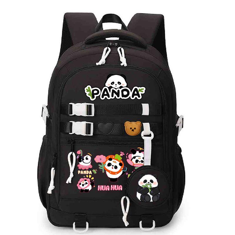 Panda Huahua 2025 New Cute Children's Schoolbag Cross-border Large-capacity Primary and Secondary School Students Lightweight Spine Protection