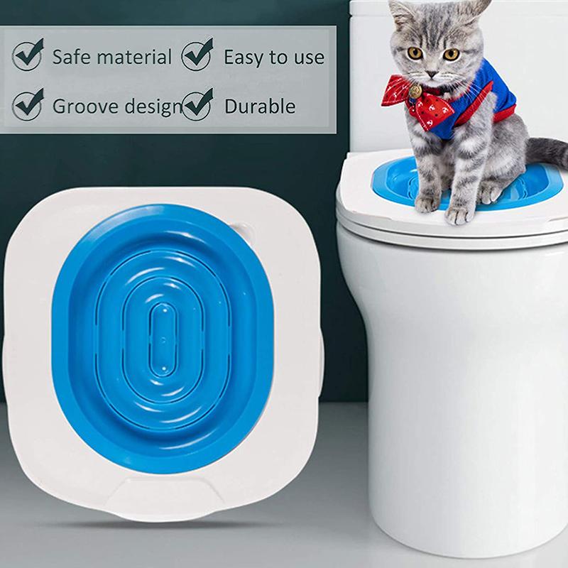 Katzen-Toilettentrainingsset Wiederverwendbare Welpen-Katzenstreumatte Katzen-Toilettentrainer Toilette Haustiere Reinigung Katzen-Toilettentrainingswerkzeug