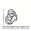 1pc Minimalist Black Line Art Girl Embracing Cat, Modern Wall Decor for Bedroom Living Room, Pet Lover Gift Home Decoration