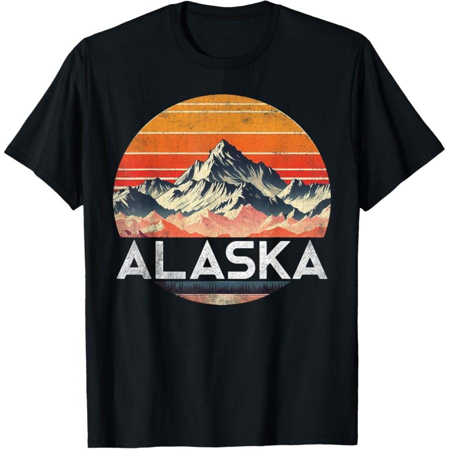 Vintage Alaskan Mountain Nature Men Women Alaska Souvenir T-Shirt(1) S