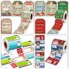 200-500Pcs Self-Adhesive PVC Christmas Stickers Christmas Tree Santa Hat Gift Tags Gift Wrapping Seals Decals Party Decorations