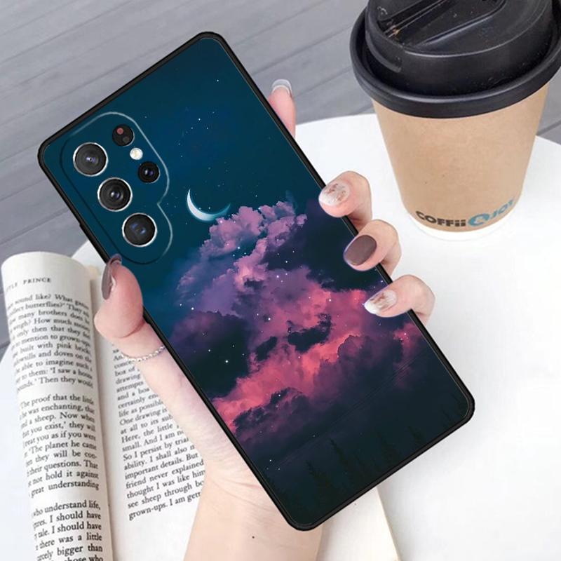 Moon Star Cloud Night Phone Case Cover For Samsung Galaxy S24 S25 Ultra S21 S22 Ultra S10E Note 10 Plus Note 20 FE S23