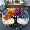 Colorful Tree Round Area Rug,Carpet Rug for Living Room Bedroom Sofa Playroom Decor,Non-slip Floor Mat
