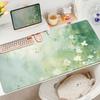Tapis de souris créatif à l'aquarelle surdimensionné peinture à l'huile vert frais protection des yeux pour filles tapis de table d'ordinateur portable