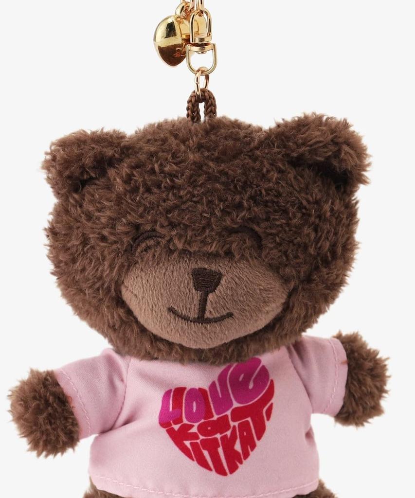 Afternoon Tea Living JR47 KeychainChain, Plush CharmGoing OutKITKAT Heartful Bear, Brown