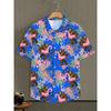 2026 Men's Summer Shirt Lapel Design Swimming Circle Gorilla Pattern Men's Large Size Shirt Fashion Loose Seaside Partywear