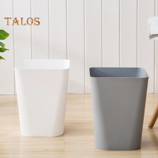 Small Waste Basket Trash Can Large Capacity Solid Color Easy To Clean Indoor Outdoor Plastic Garbage Bin