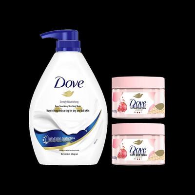 Dove Tiefenpflegendes Duschgel & Granatapfel-Peeling-Bundle