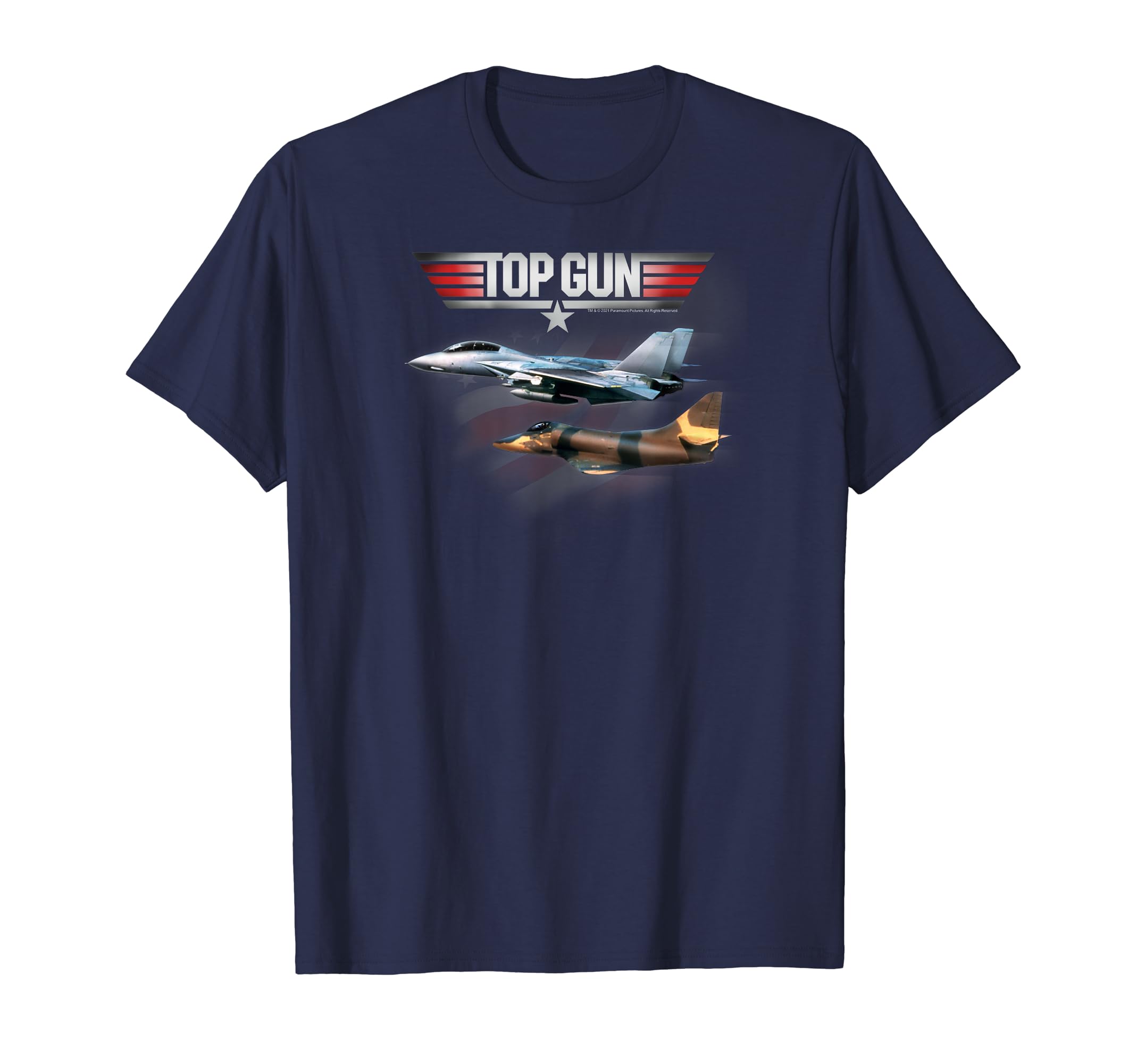 Top Gun American Flag Fighter Jet Classic Action Movie T-Shirt