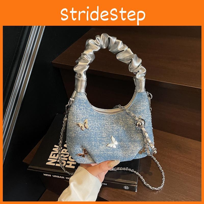 Small Butterfly Cloud Shaped Pu Bags Handbag Ruched Detailing Strap Shoulder