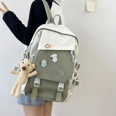 Neuer Rucksack Damen Groß Wasserdicht Patchwork Rucksäcke Für Teenager Mädchen Schultasche Niedlich Junior High School Schüler Büchertasche