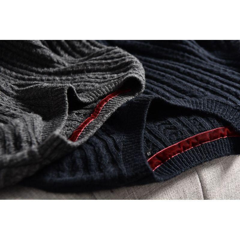 No Replenishment Wool + Log Tencel! Export Men's Clothing Factory Balance Cargo with Logo Cut Off Casual Knitting Round Neck Sweater Men