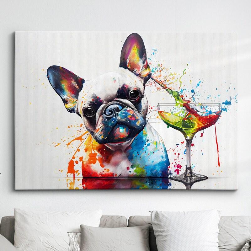 Tapestry of a French bulldog roasting his dog 75x100 чёрный