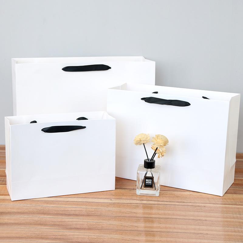 Custom Logo White Cardboard Shopping and Gift Bag
