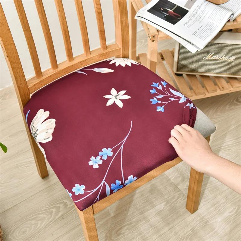 Stretch Chair Covers Dining Room Chairs Slipcover Seat Covers Removable Elastic Printed Chairs Protector for Living Room