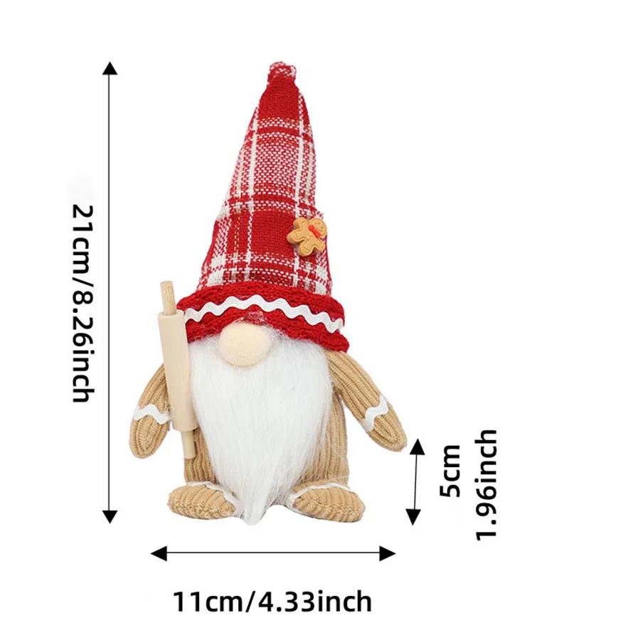 Christmas Faceless Dolls Cute Plush Gnome Dolls Christmas Handmade Gingerbread Man Doll Decorations Xmas Home Window Ornaments