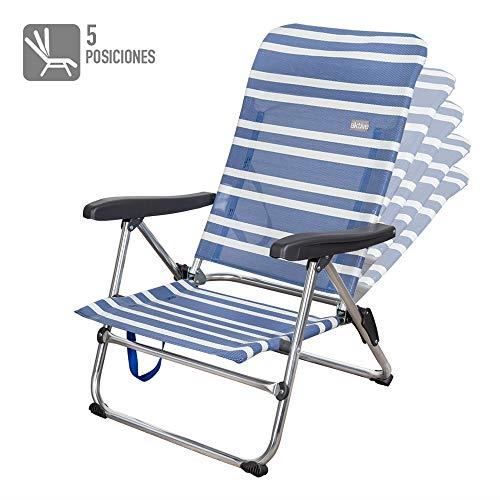 Folding Chair - AKTIVE - 62601 - Aluminum - Blue - 67 X 57 X 85 Cm
