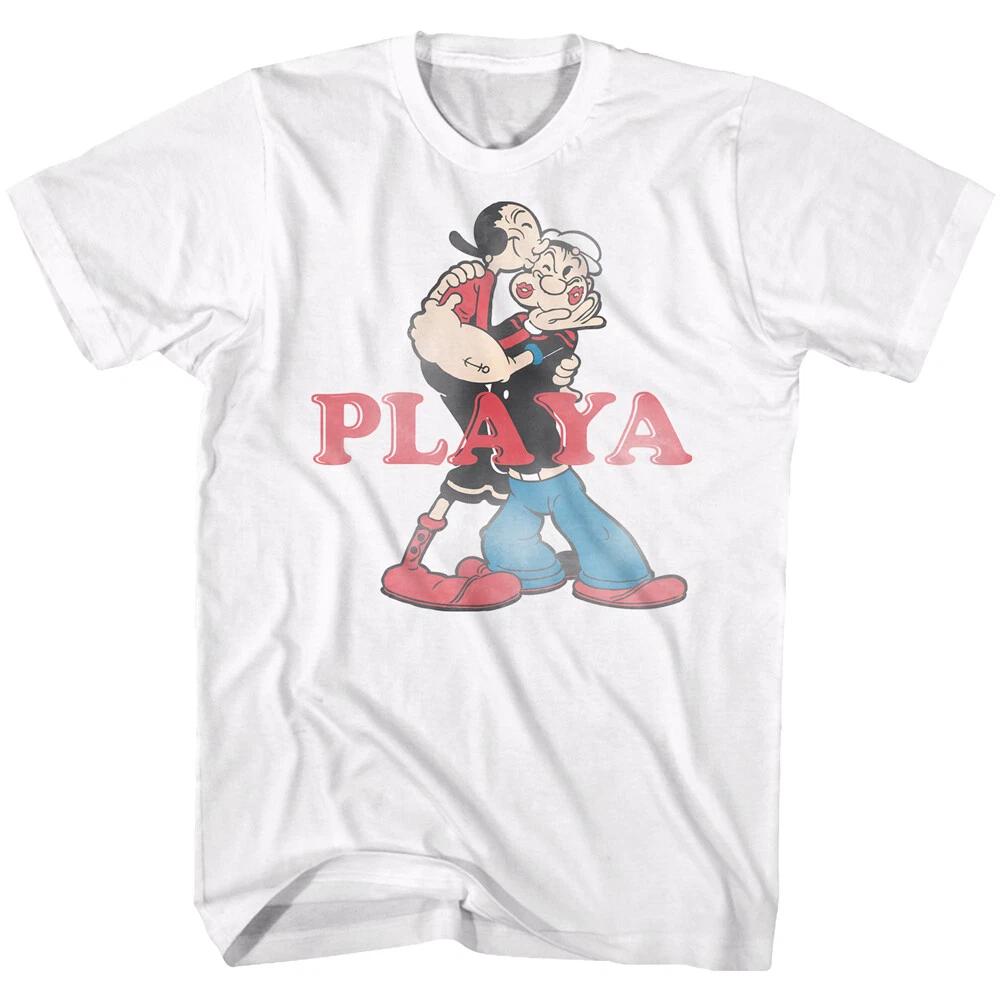 Popeye The Sailor Man Classic Cartoon Playa Olive Kissing Popeye Men s T Shirt XL