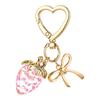 Handmade Strawberry Bowknot Keychain for Women and Girls Featuring Durable Alloy Material and Bright Colors