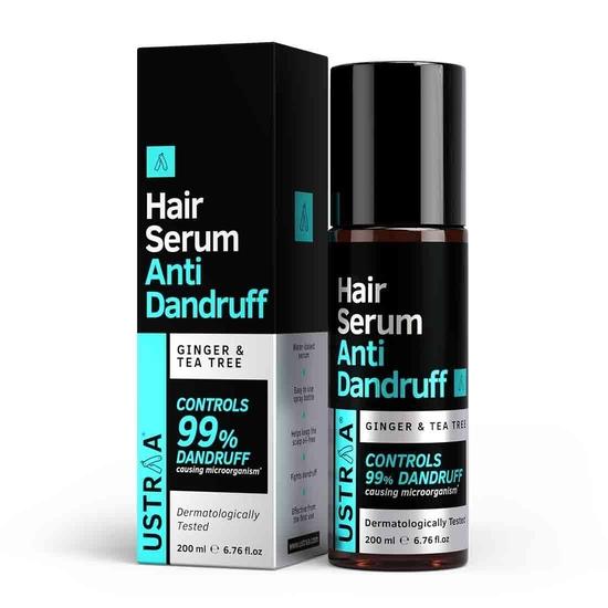 

Ustraa Hair Serum Anti-Dandruff - 200 мл | Борется с перхотью с помощью чайного дерева и имбиря | Предотвращает рост микроорганизмов, вызывающих перхоть