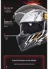 Unisex Full Face Flip-Up Motorcycle Helmet with LED Taillight, All-Season, 3C/DOT Certified