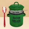 Bacon Grease Container with Strainer Scraper 46oz Ceramic Grease Saver 46oz Retro Lard Pot Cooking Up Fat Catcher