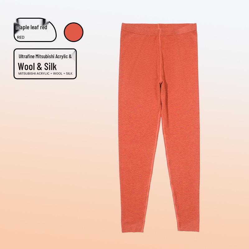 Women's Wool Silk Thermal Pants: Autumn/Winter Warmth with German Velvet Brushed Fabric.