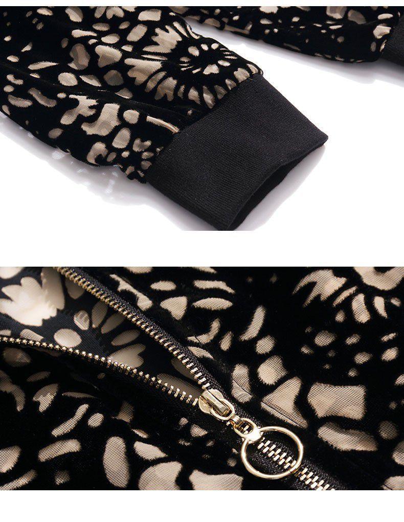 Golden Velvet Women's Slim Fit Baseball Jacket – Korean Style Autumn/Winter Fashion.