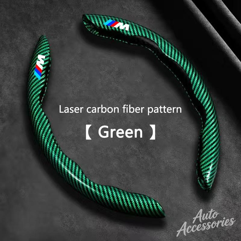QRPZ1 2PC Car Carbon Fiber Steering Wheel Cover Anti Slip Auto Accessories For BMW M Sport M2 M3 M4 M5 E46 E90 E60 F10 F30 E39 E36 F20