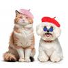 Pet Beret Hat and Sunglasses Set for Halloween Cosplay Party Fashion Costume Accessories for Cats and Dogs Comfortable
